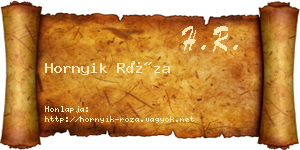 Hornyik Róza névjegykártya